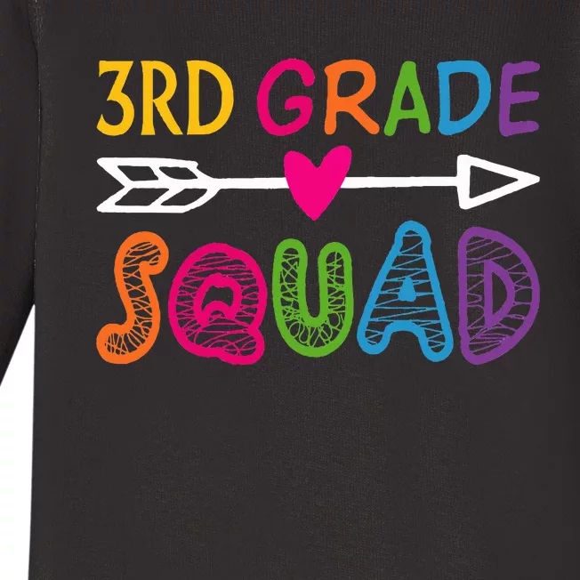 3Rd Grade Squad Back To School Baby Long Sleeve Bodysuit