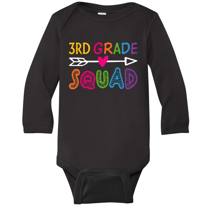 3Rd Grade Squad Back To School Baby Long Sleeve Bodysuit