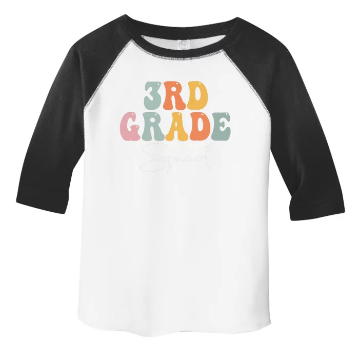 3rd Grade Squad Retro Groovy Funny Happy First Day Of School Toddler Fine Jersey T-Shirt