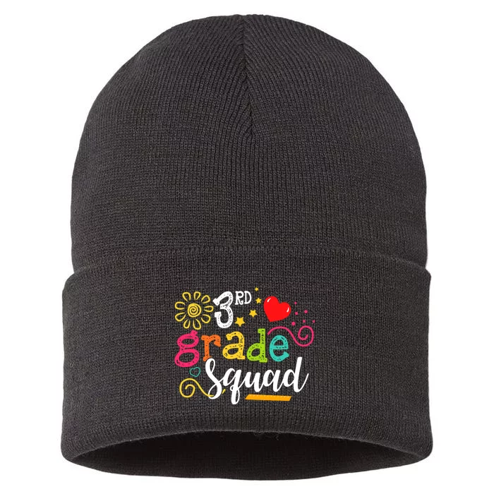 3rd Grade Squad Student Teacher Gift Back To School Sustainable Knit Beanie