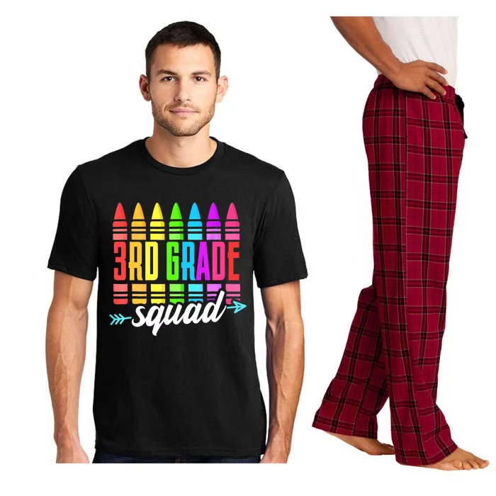 3Rd Grade Squad Colorful Cray To School Teacher Funny Gift Pajama Set