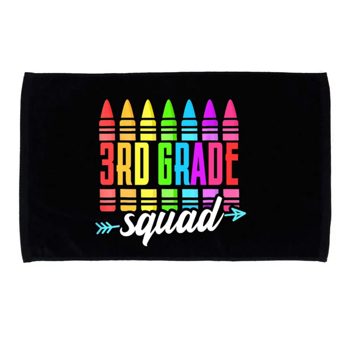 3Rd Grade Squad Colorful Cray To School Teacher Funny Gift Microfiber Hand Towel