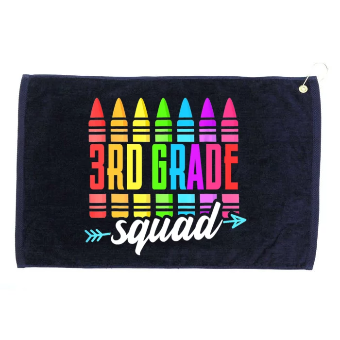 3Rd Grade Squad Colorful Cray To School Teacher Funny Gift Grommeted Golf Towel