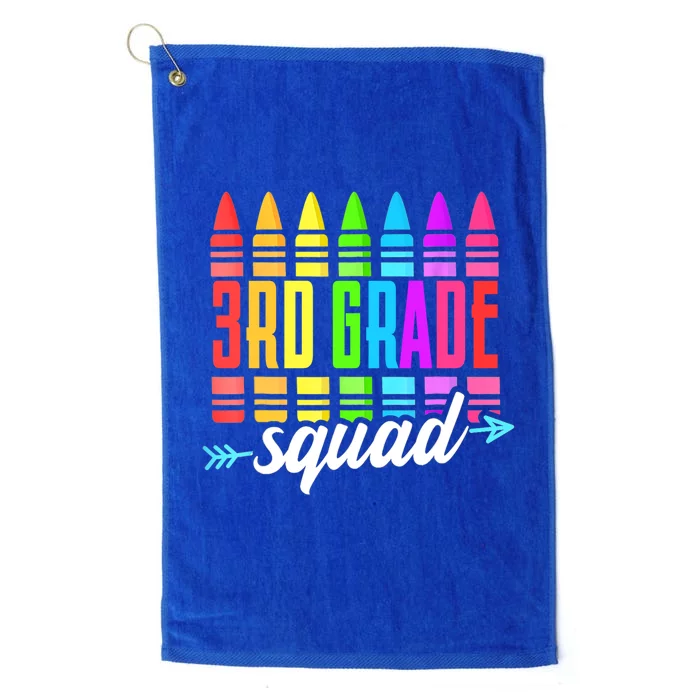 3Rd Grade Squad Colorful Cray To School Teacher Funny Gift Platinum Collection Golf Towel