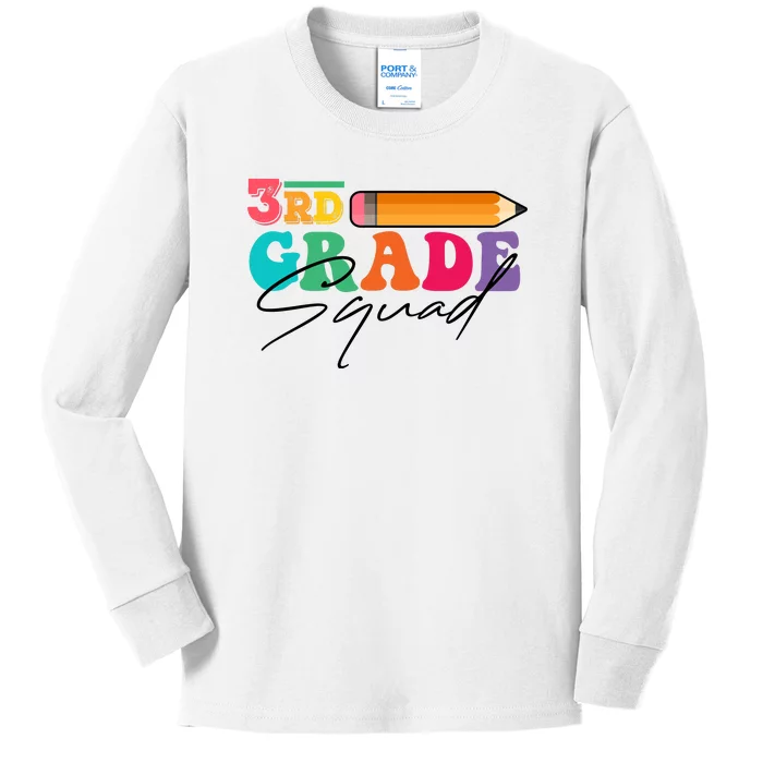 3rd Grade Squad,Team 3rd Third Grade Gift Teacher Back To School Gift Funny Gift Kids Long Sleeve Shirt