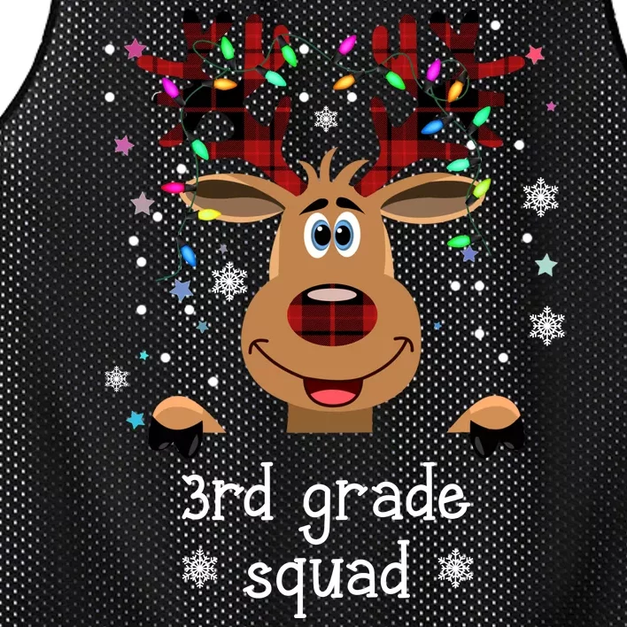 3rd Grade Squad Reindeer Christmas Mesh Reversible Basketball Jersey Tank