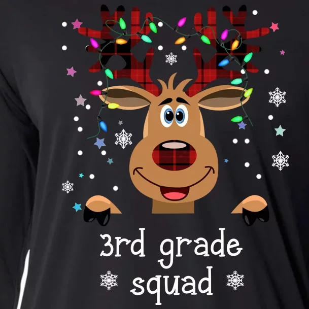 3rd Grade Squad Reindeer Christmas Cooling Performance Long Sleeve Crew