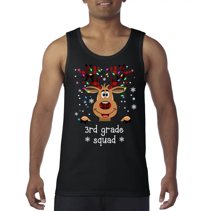 3rd Grade Squad Reindeer Christmas Tank Top