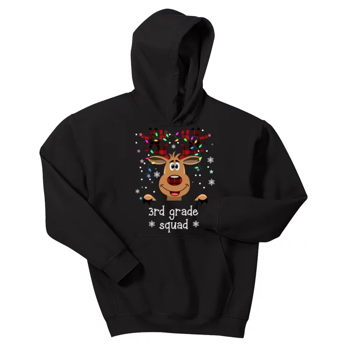 3rd Grade Squad Reindeer Christmas Kids Hoodie