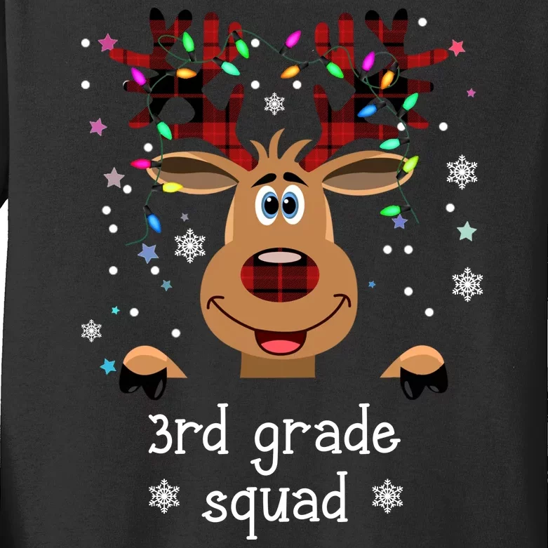 3rd Grade Squad Reindeer Christmas Kids Long Sleeve Shirt