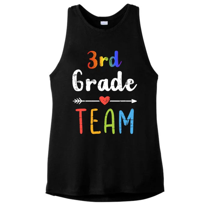 3rd Grade Team Third Back To School Student Teacher Squad Ladies Tri-Blend Wicking Tank