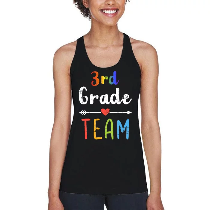 3rd Grade Team Third Back To School Student Teacher Squad Women's Racerback Tank