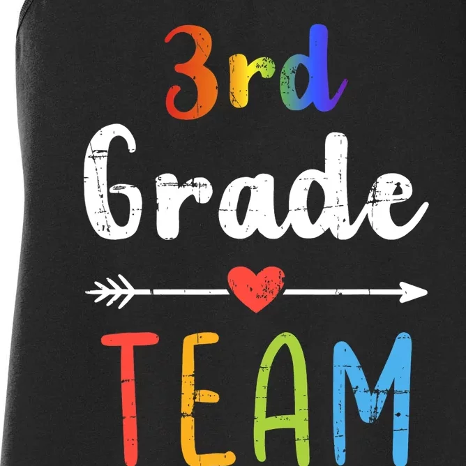 3rd Grade Team Third Back To School Student Teacher Squad Women's Racerback Tank