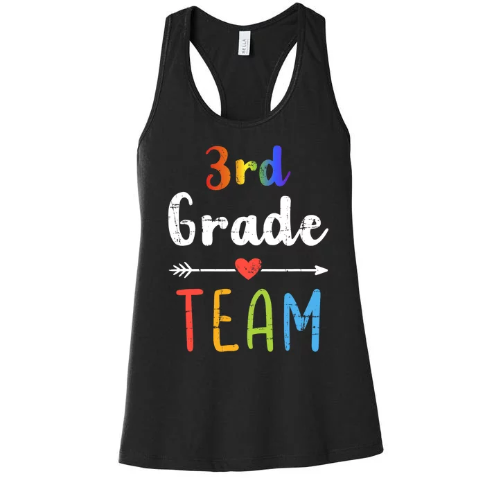 3rd Grade Team Third Back To School Student Teacher Squad Women's Racerback Tank