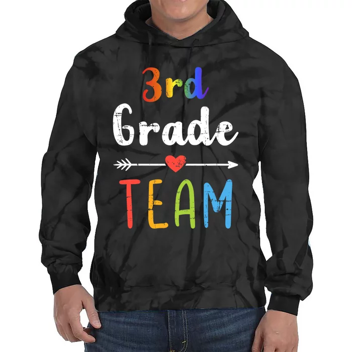 3rd Grade Team Third Back To School Student Teacher Squad Tie Dye Hoodie