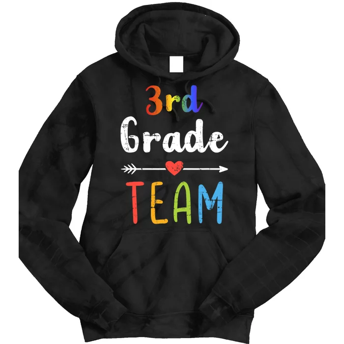 3rd Grade Team Third Back To School Student Teacher Squad Tie Dye Hoodie