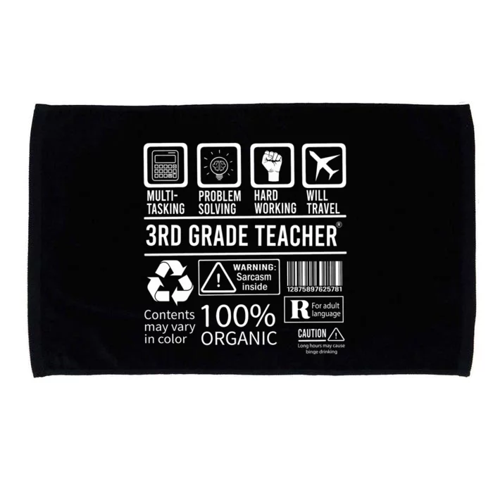 3rd Grade Teacher MultiTasking Certified Job Gift Third Grade Microfiber Hand Towel