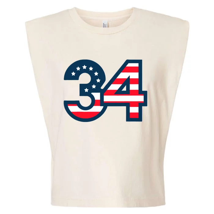 34 Guilty Trial Judge Usa Flag Garment-Dyed Women's Muscle Tee