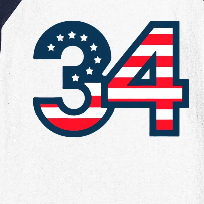 34 Guilty Trial Judge Usa Flag Baseball Sleeve Shirt