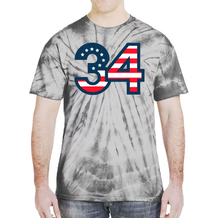 34 Guilty Trial Judge Usa Flag Tie-Dye T-Shirt