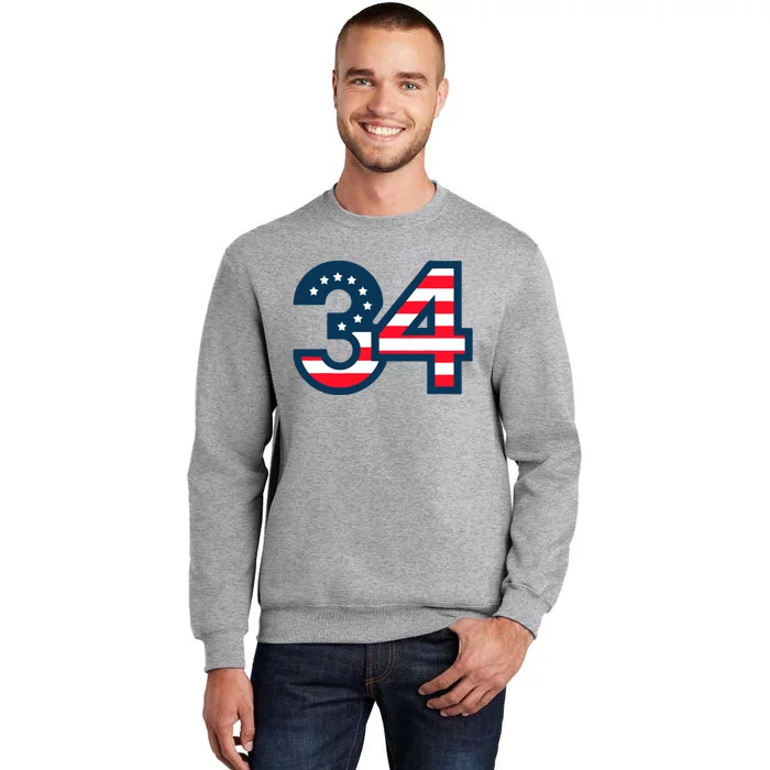 34 Guilty Trial Judge Usa Flag Tall Sweatshirt