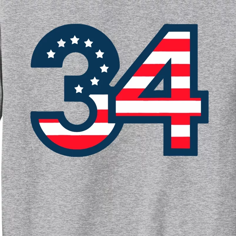 34 Guilty Trial Judge Usa Flag Tall Sweatshirt