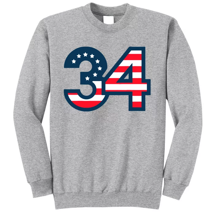 34 Guilty Trial Judge Usa Flag Tall Sweatshirt