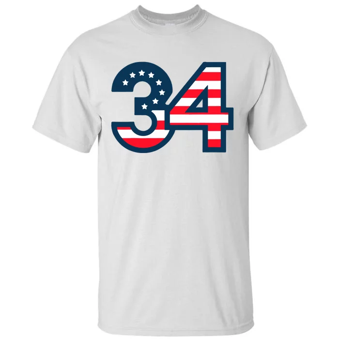 34 Guilty Trial Judge Usa Flag Tall T-Shirt