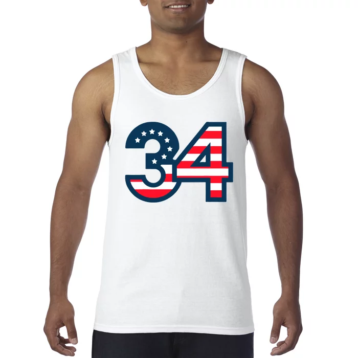 34 Guilty Trial Judge Usa Flag Tank Top