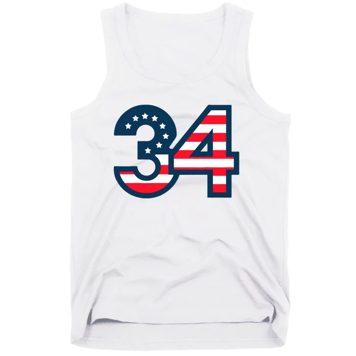 34 Guilty Trial Judge Usa Flag Tank Top