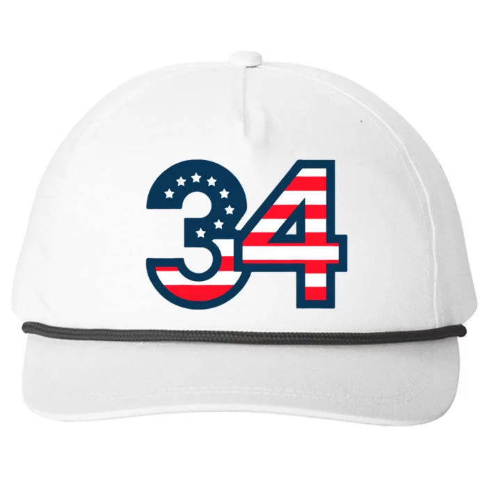 34 Guilty Trial Judge Usa Flag Snapback Five-Panel Rope Hat