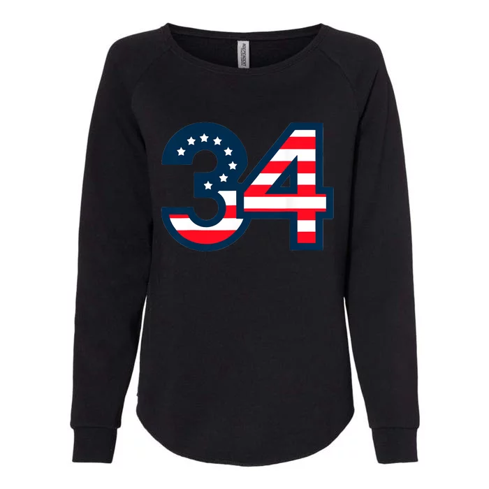 34 Guilty Trial Judge Usa Flag Womens California Wash Sweatshirt