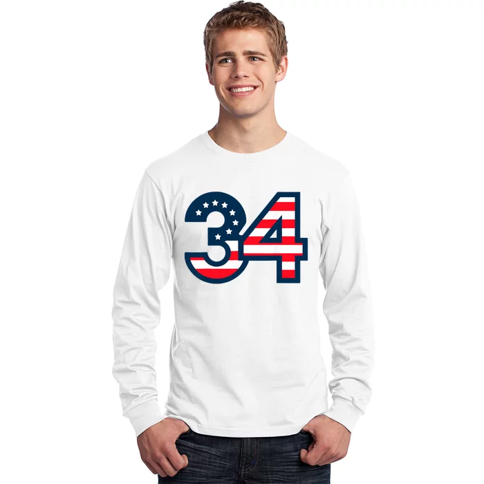 34 Guilty Trial Judge Usa Flag Long Sleeve Shirt