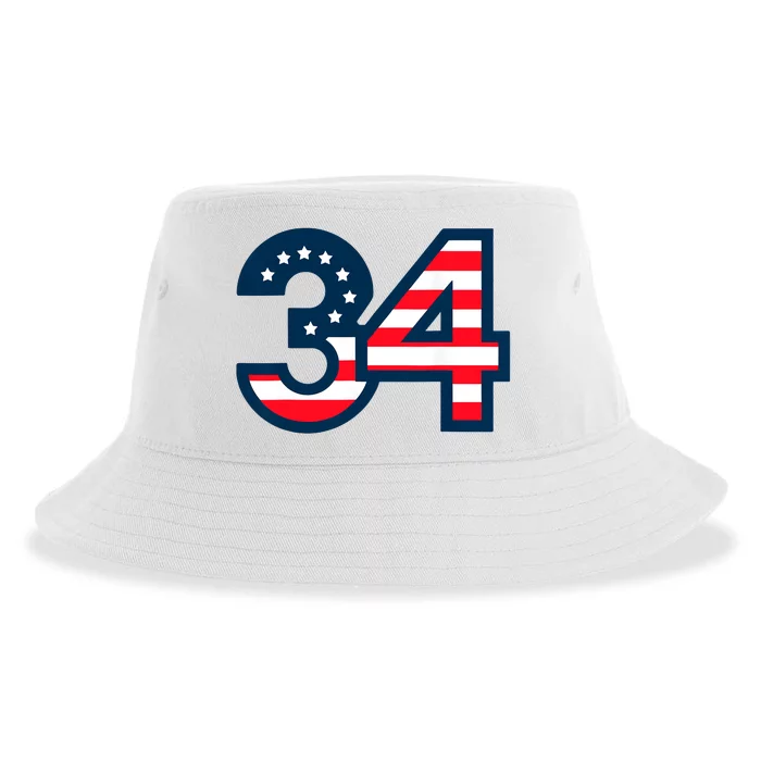 34 Guilty Trial Judge Usa Flag Sustainable Bucket Hat