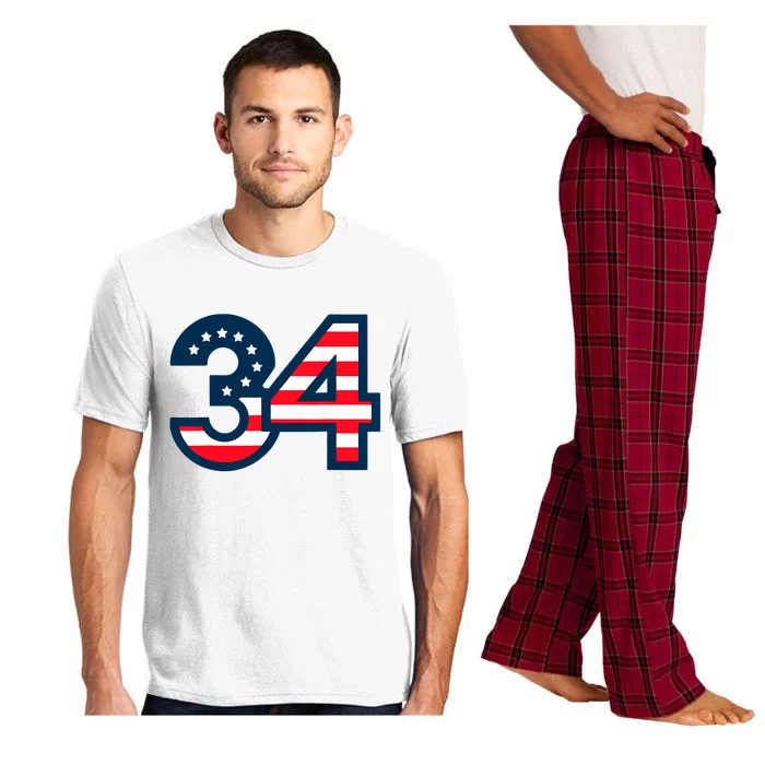 34 Guilty Trial Judge Usa Flag Pajama Set