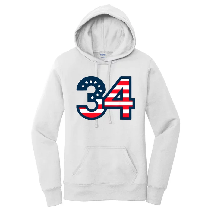 34 Guilty Trial Judge Usa Flag Women's Pullover Hoodie