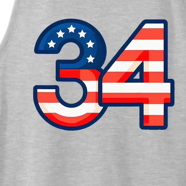 34 Guilty Trial Judge Usa Flag Ladies Tri-Blend Wicking Tank