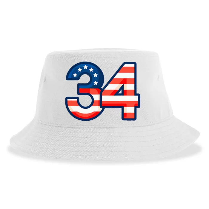 34 Guilty Trial Judge Usa Flag Sustainable Bucket Hat