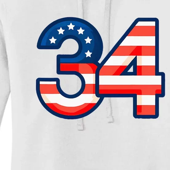 34 Guilty Trial Judge Usa Flag Women's Pullover Hoodie