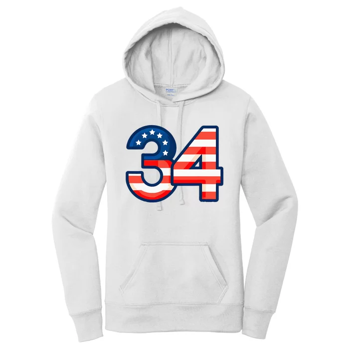 34 Guilty Trial Judge Usa Flag Women's Pullover Hoodie