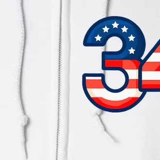 34 Guilty Trial Judge Usa Flag Full Zip Hoodie