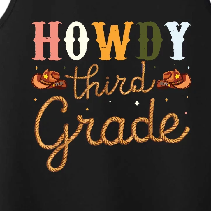 3rd Grade Teacher Rodeo Country Western Howdy Third Grade Performance Tank