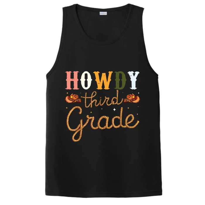 3rd Grade Teacher Rodeo Country Western Howdy Third Grade Performance Tank