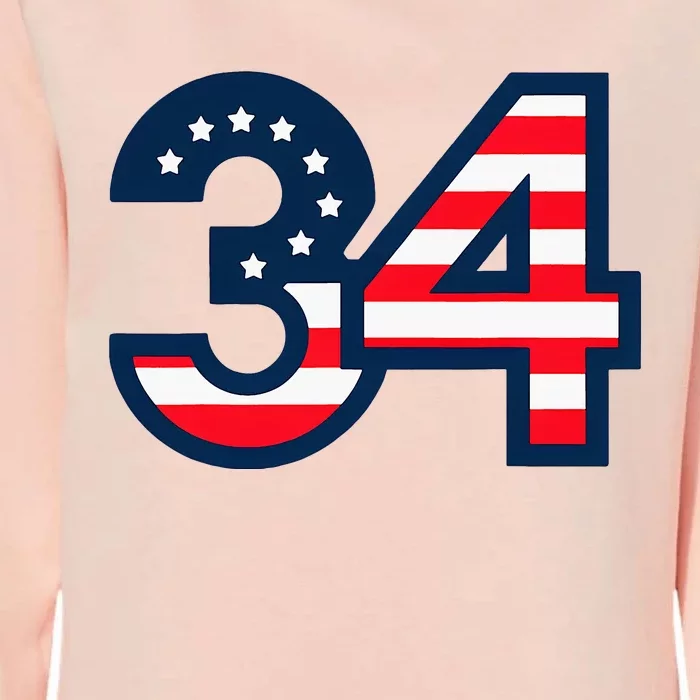 34 Guilty Trial Judge Usa Flag Womens California Wash Sweatshirt