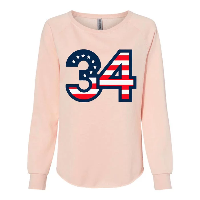 34 Guilty Trial Judge Usa Flag Womens California Wash Sweatshirt