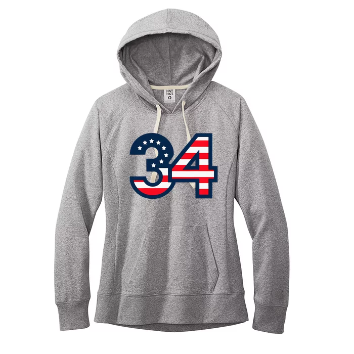 34 Guilty Trial Judge Usa Flag Women's Fleece Hoodie