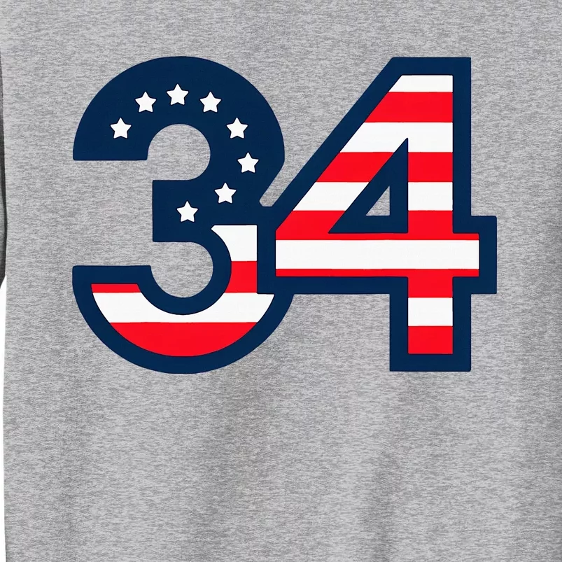 34 Guilty Trial Judge Usa Flag Tall Sweatshirt