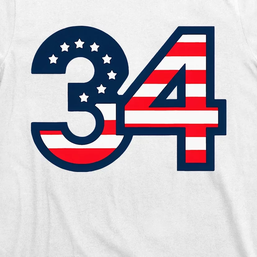 34 Guilty Trial Judge Usa Flag T-Shirt