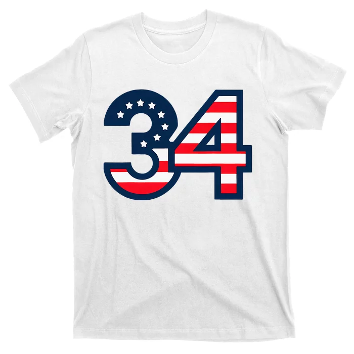 34 Guilty Trial Judge Usa Flag T-Shirt