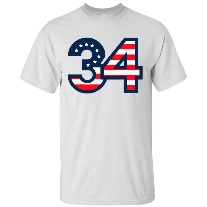 34 Guilty Trial Judge Usa Flag Tall T-Shirt